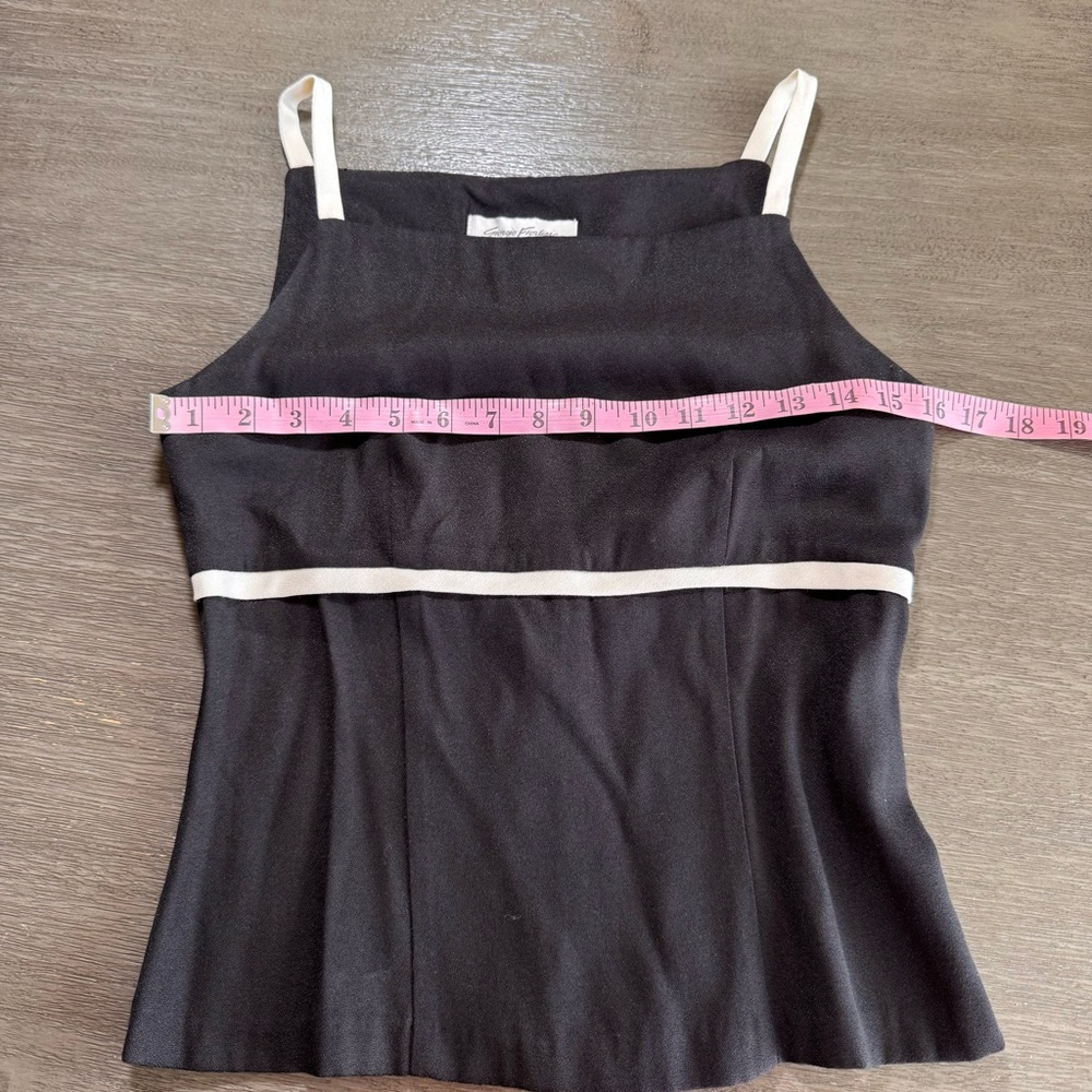 Vintage Giorgio Fiorlini 90’s Blouse Tank Top Black And White S 5 6 - Picture 8 of 9